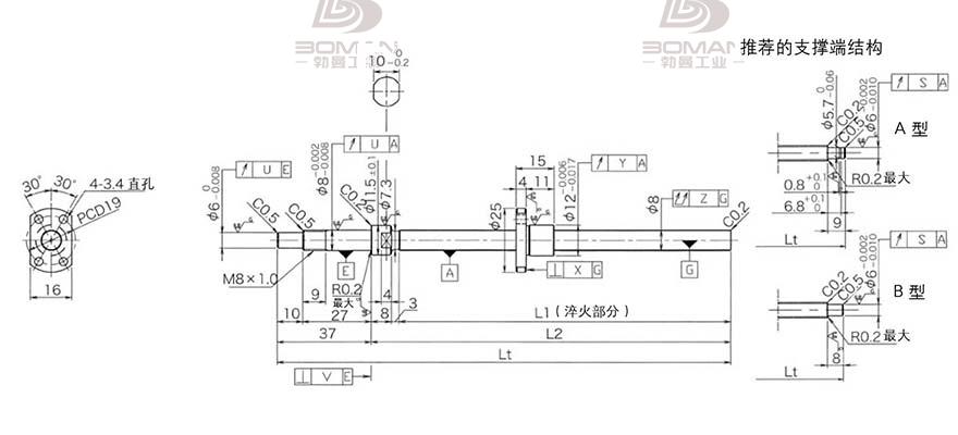 KURODA DP0801JS-HDNR-0260B-C3F 黑田C3丝杆精度是多少